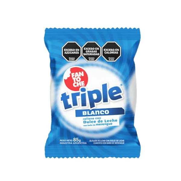 ALFAJOR FANTOCHE TRIPLE GLASEADO 85GR