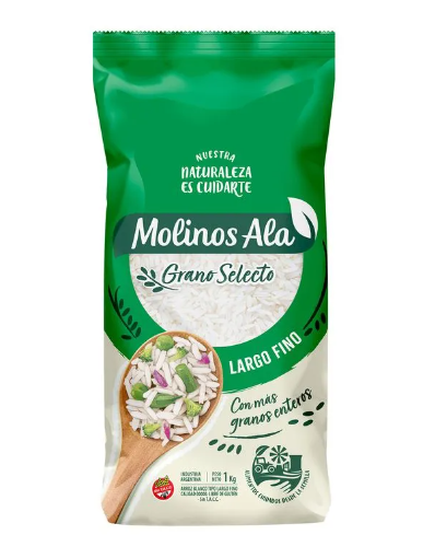 ARROZ LARGO FINO MOLINOS ALA 1KG