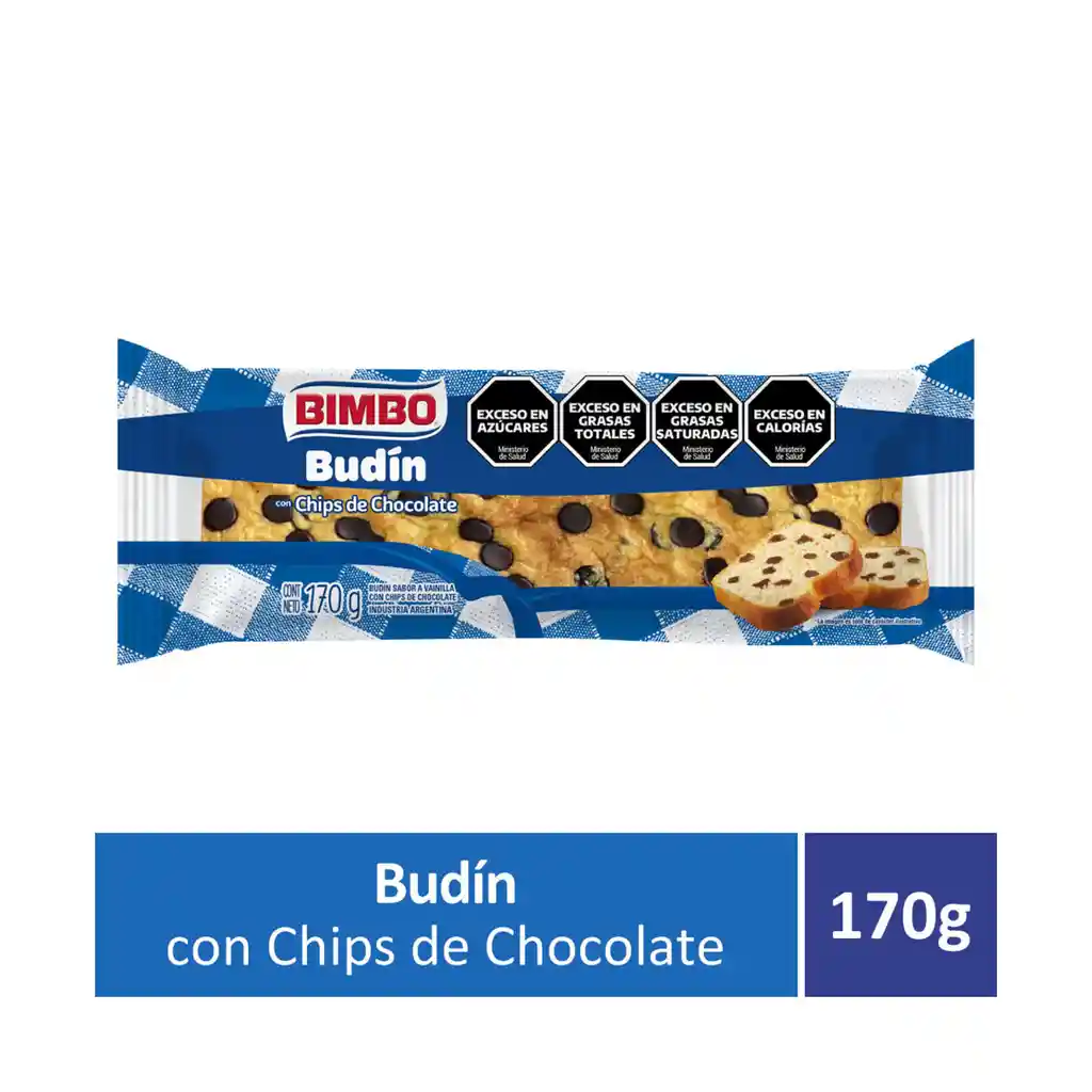 BUDIN BIMBO SABOR VAINILLA CON CHIPS 170GR