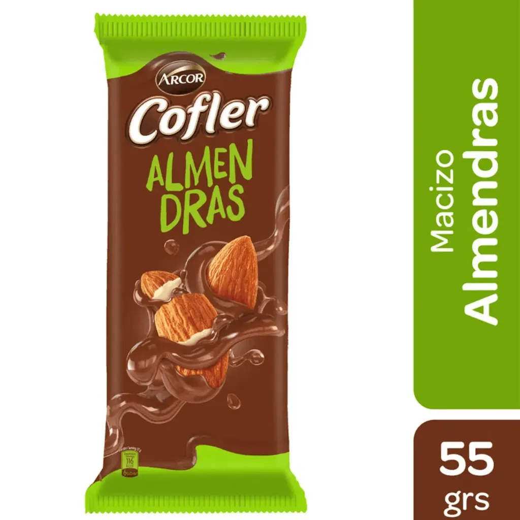 CHOCOLATE COFLER LECHE Y ALMENDRAS 55GR