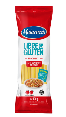 FIDEOS SPAGHETTI MATARAZZO LIBRE DE GLUTEN 500GR