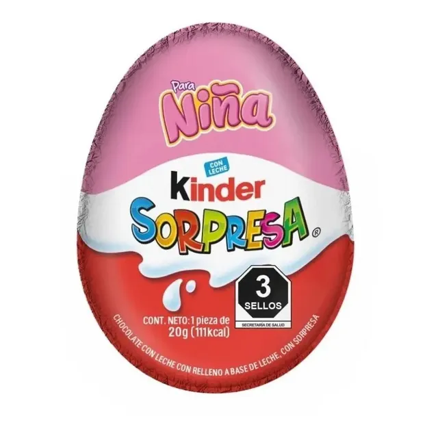 HUEVO KINDER SORPRESA ROSA 20GR