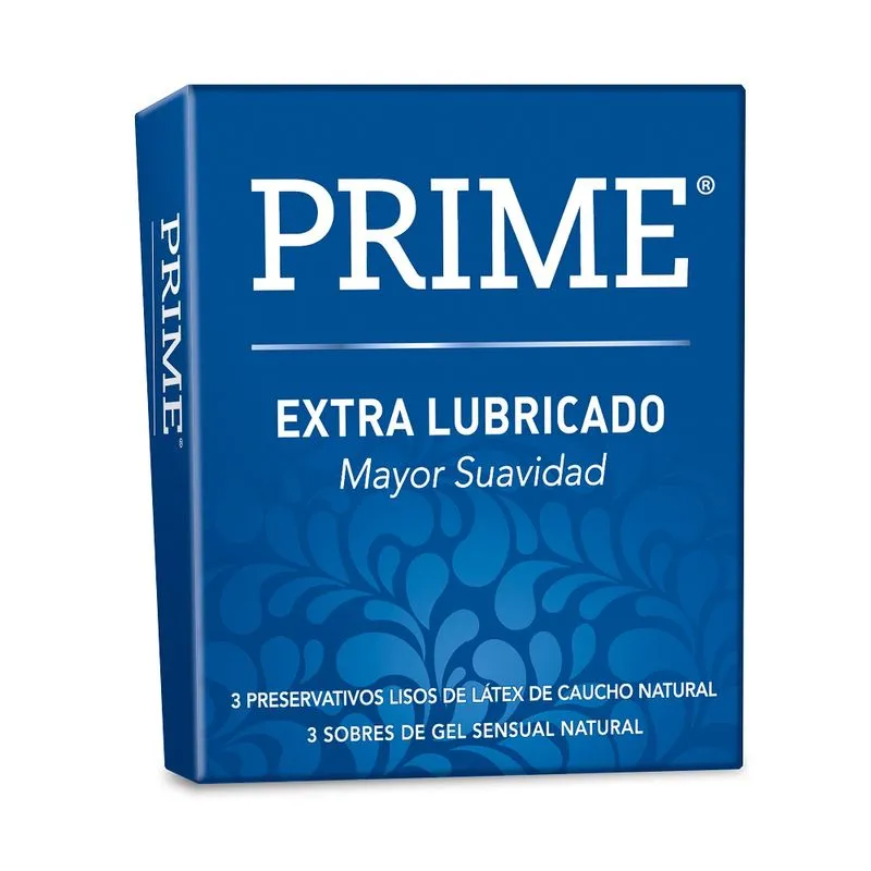 PRESERVATIVOS PRIME EXTRA LUBRICADOS X3