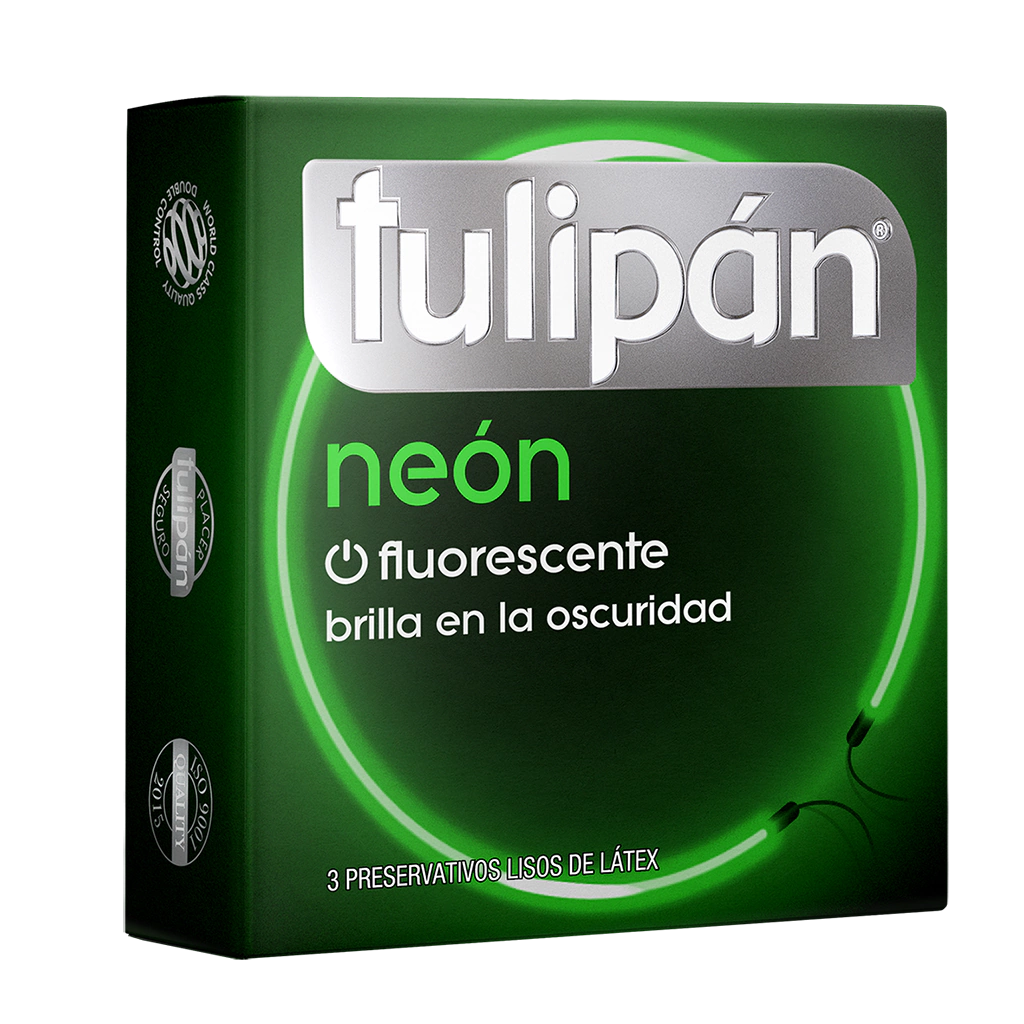PRESERVATIVOS TULIPAN NEON FLUORESCENTE