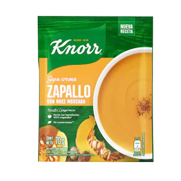 SOPA CREMA KNORR ZAPALLO CON NUEZ M. 70G