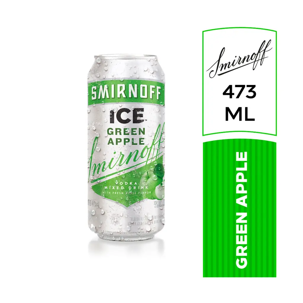 SMIRNOFF ICE GREEN APPLE LATA 473CC