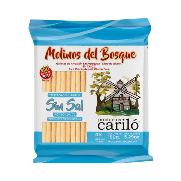 TOSTADAS DE ARROZ SIN SAL MOLINOS DEL BOSQUE 150GR