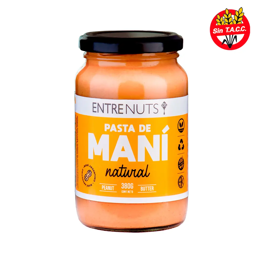 PASTA DE MANI NATURAL ENTRENUTS 370GR