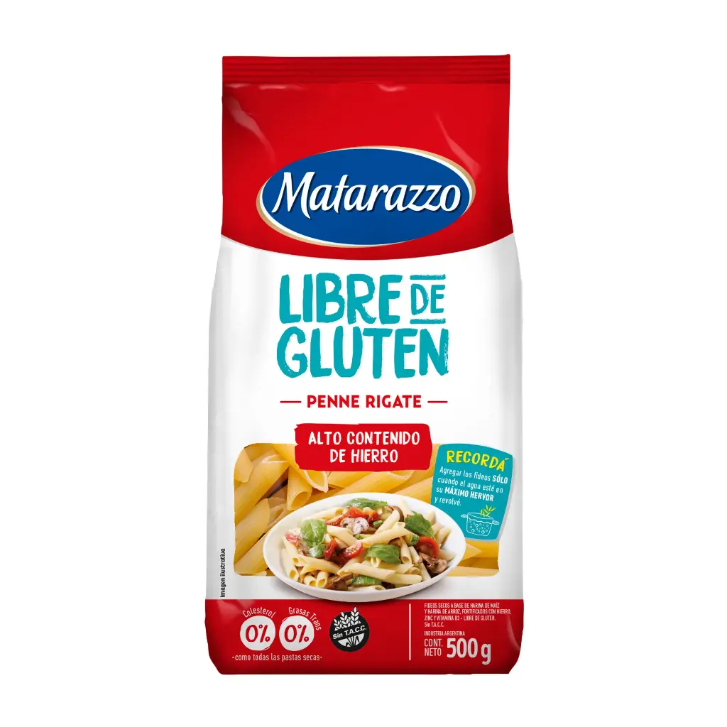FIDEOS SIN GLUTEN MATARAZZO RIGATTI 500GR
