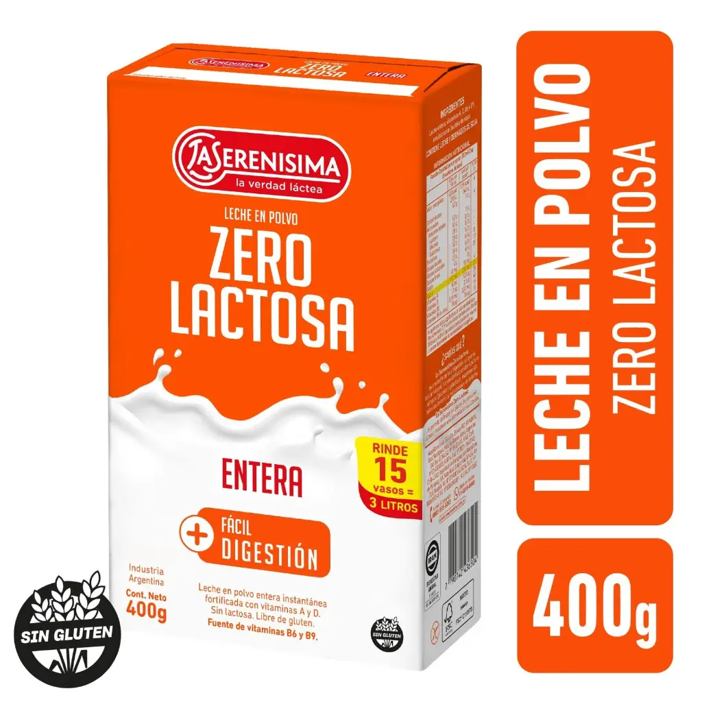 LECHE EN POLVO LA SERENISIMA ZERO LACTOSA 400G