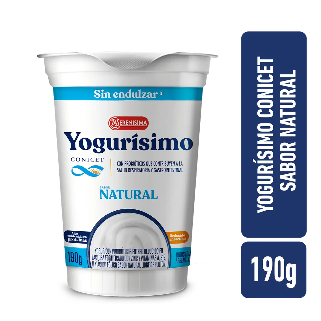 YOGUR YOGURISIMO NATURAL 190GR SIN ENDULZAR