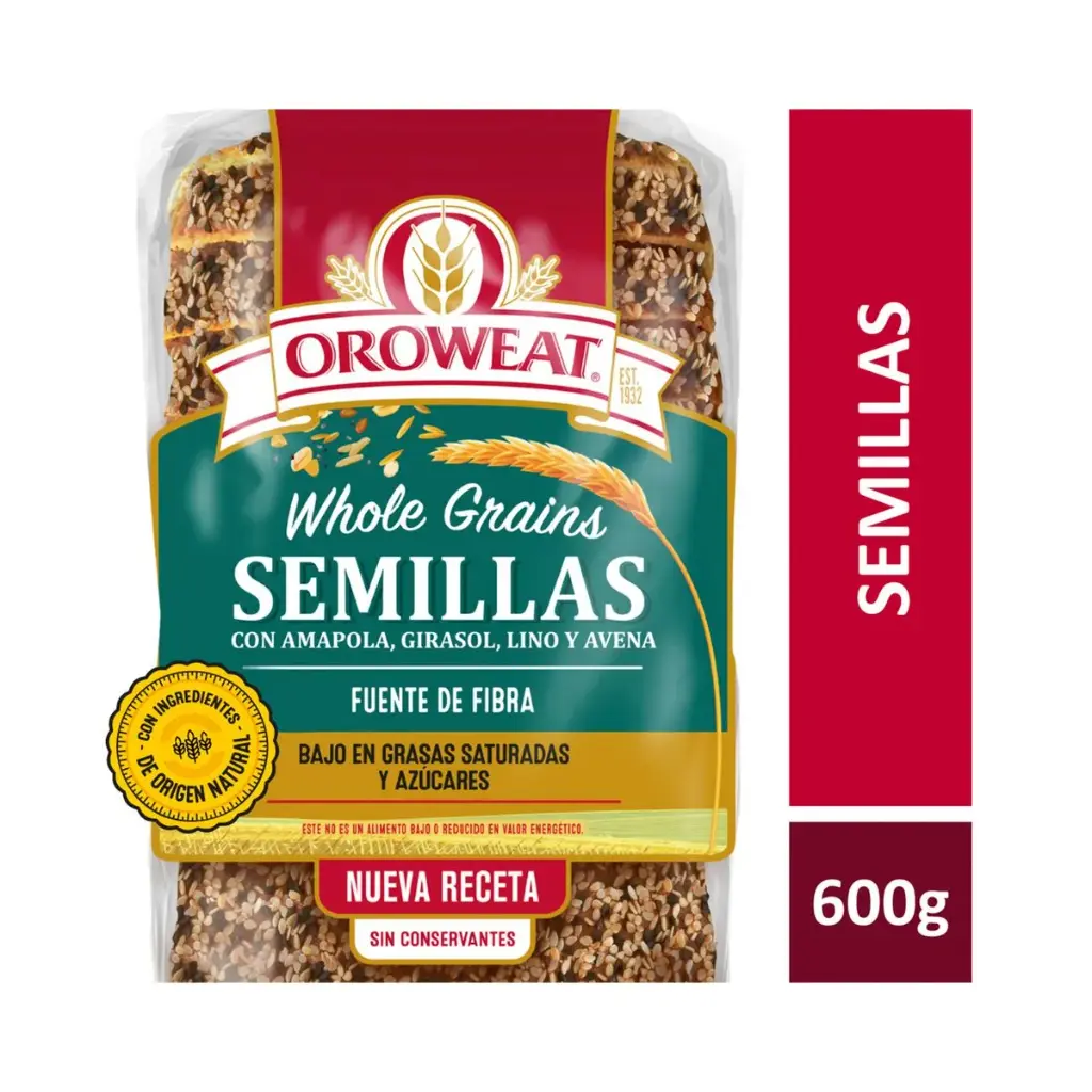 PAN LACTAL OROWEST CON SEMILLAS 600GR