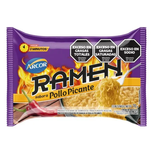 RAMEN ARCOR SABOR POLLO PICANTE 70GR