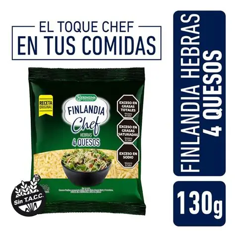 QUESO EN HEBRAS FINLANDIA 4 QUESOS LIGHT 130GR