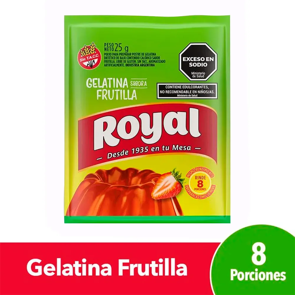 GELATINA ROYAL SABOR FRUTILLA LIGHT 25GR