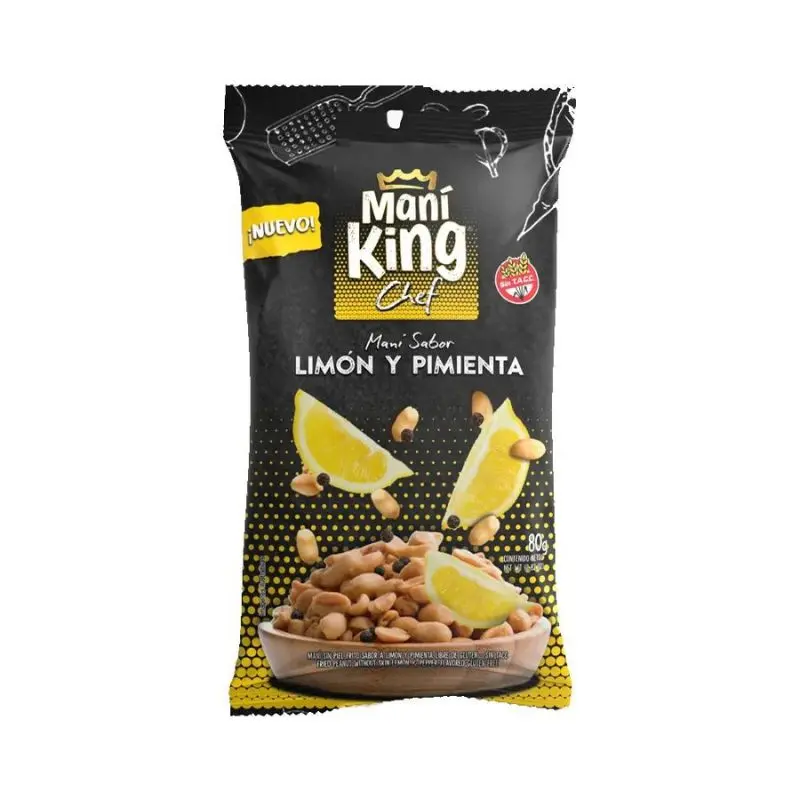MANI SABOR LIMON Y PIMIENTA KING 80GR