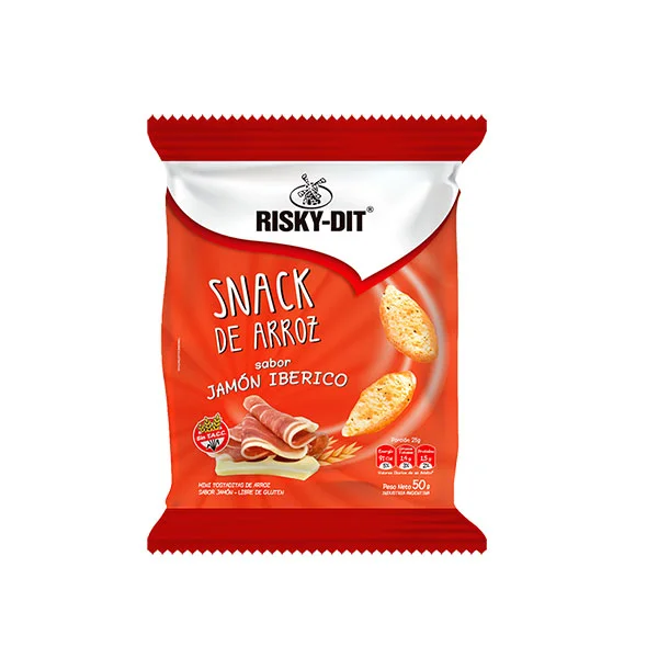 SNACK DE ARROZ RISKY DIT JAMON IBERICO 50GR