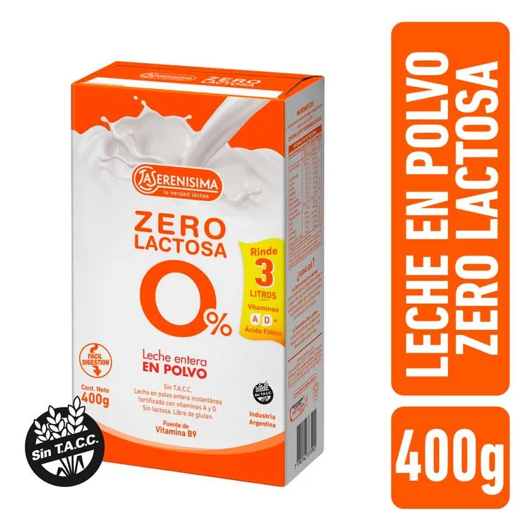 LECHE EN POLVO LA SERENISMA SIN LACTOSA 400GR