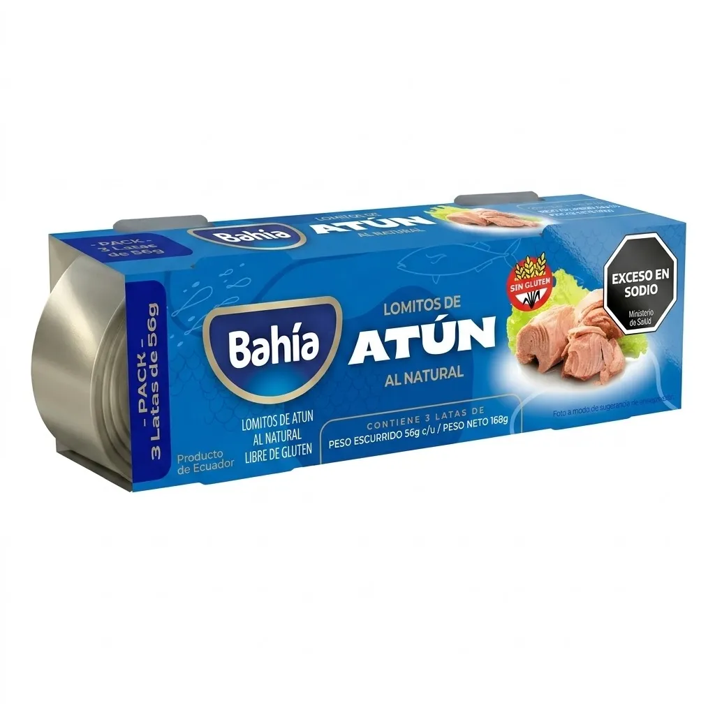 LOMITOS DE ATUN AL NATURAL BAHIA PACK 3