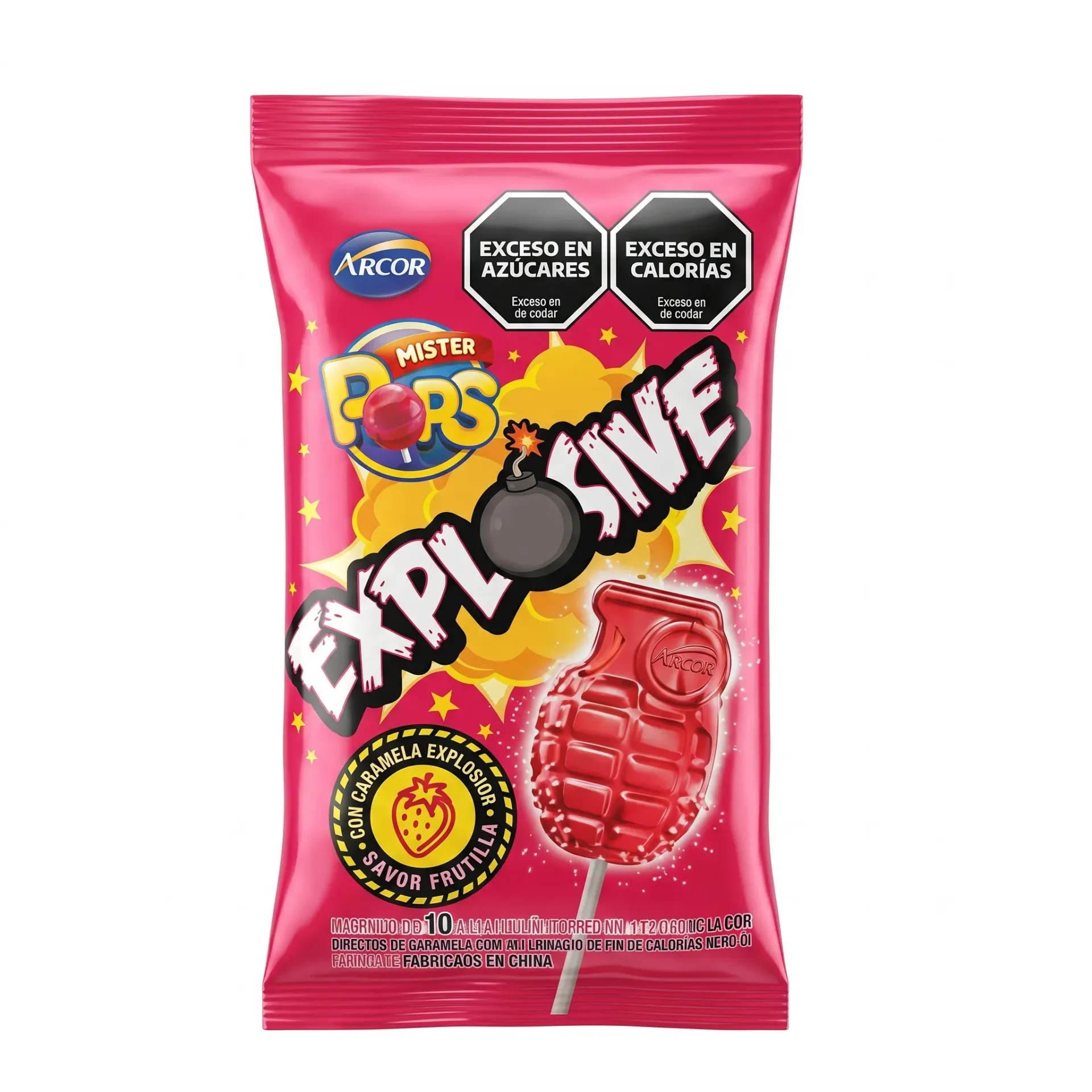 CHUPETIN MR POPS EXPLOSIVE FRUTILLA