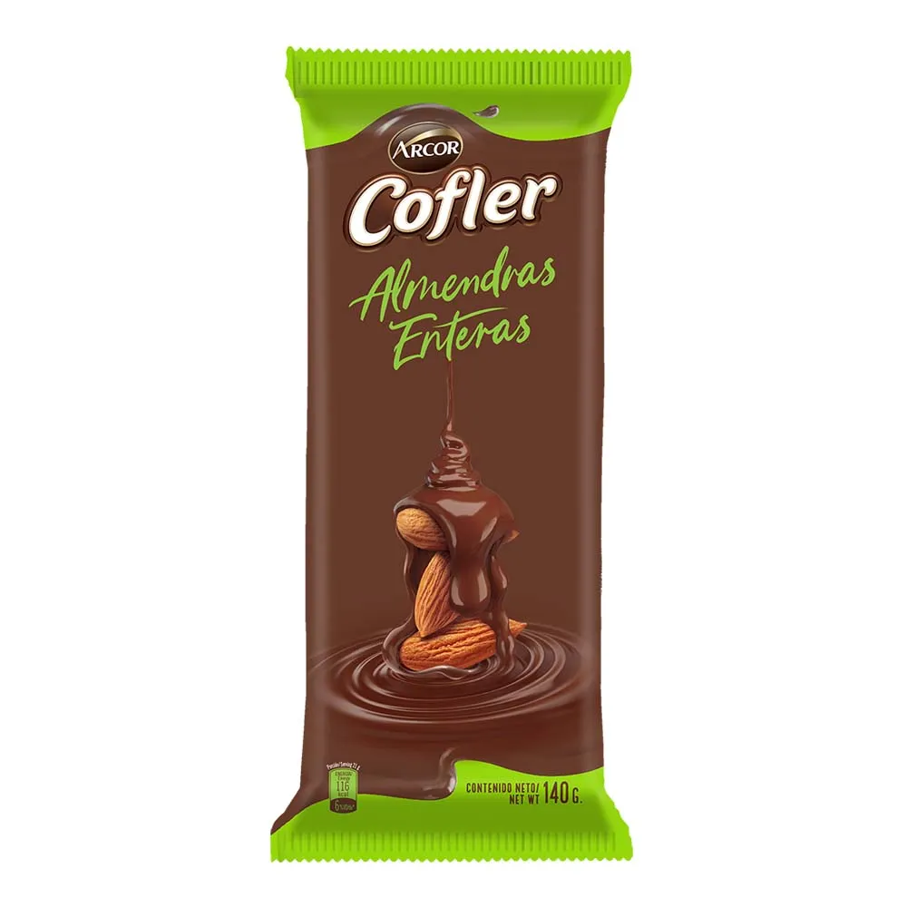 CHOCOLATE COFLER LECHE Y ALMENDRAS 140GR
