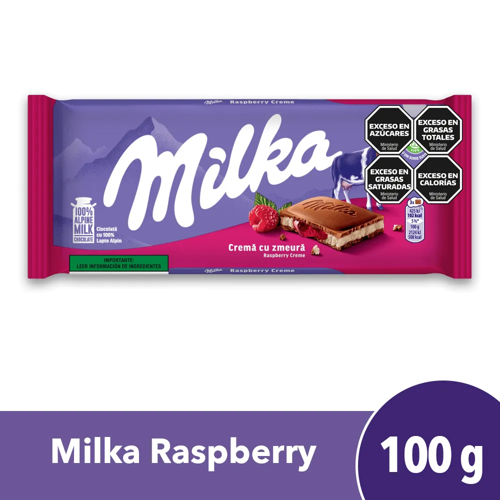 CHOCOLATE MILKA CREMA FRAMBUESA 100GR