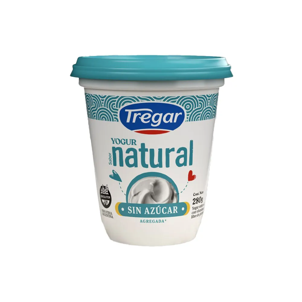 YOGURT NATURAL ENTERO SIN AZUCAR TREGAR 280GR