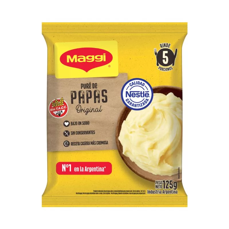 PURE DE PAPAS LISTO MAGGI 125GR 100% VEGETAL