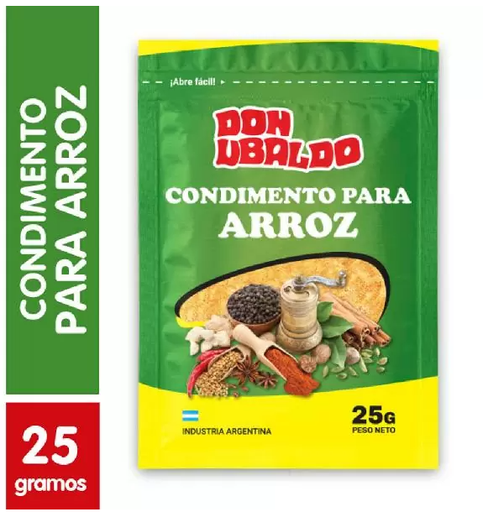 CONDIMENTO PARA ARROZ DON UBALDO 25GR