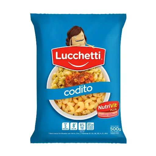 FIDEOS CODITO LUCCHETTI 500GR