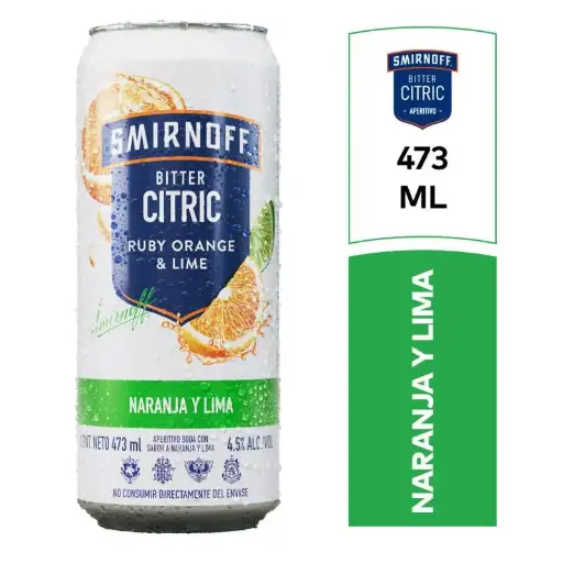 SMIRNOFF RUBY ORANGE&LIME LATA 473CC