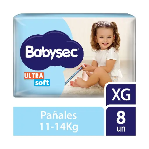 PAÑALES BABYSEC ULTRA SOFT XXG 8UN