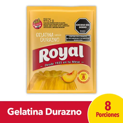 GELATINA ROYAL SABOR DURAZNO 25GR