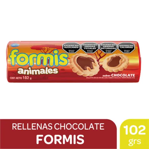 GALLETITAS FORMIS VAINILLA RELL. CHOCOLATE 102G