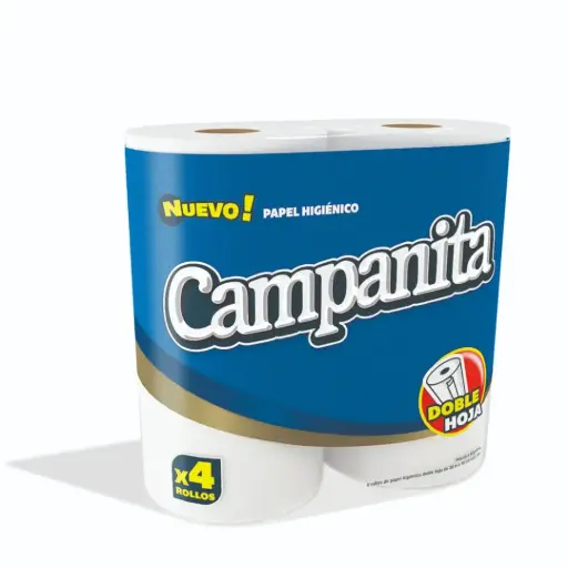 PAPEL HIGIENICO CAMPANITA DOBLE HOJA 4X30MT