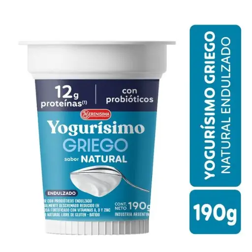YOGURISIMO GRIEGO NATURAL ENDULZADO 190GR