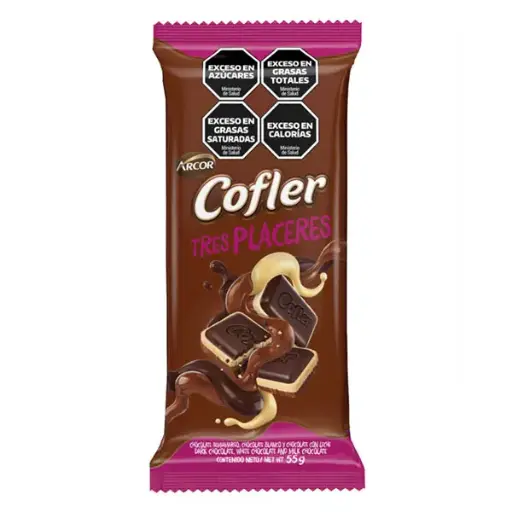 CHOCOLATE COFLER TRES PLACERES 55GR