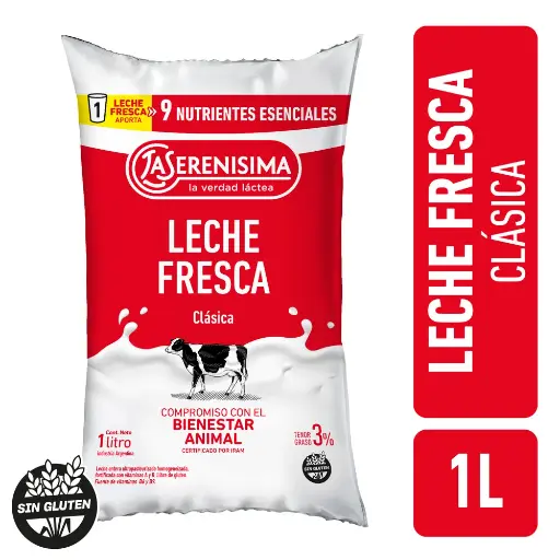 LECHE ENTERA SERENISIMA 3% SACHET 1L