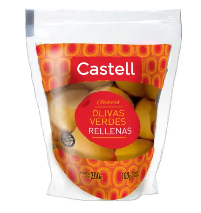ACEITUNAS VERDES RELLENAS CASTELL 100G