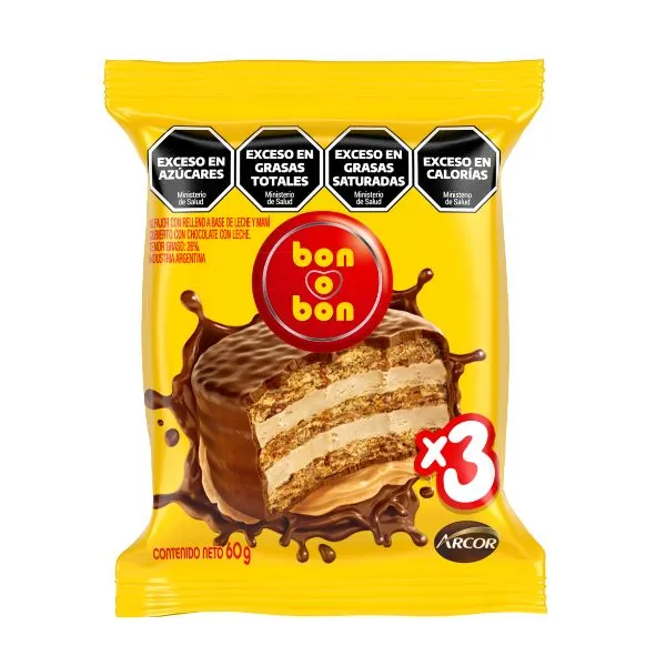 ALFAJOR BON O BON NEGRO TRIPLE 60GR