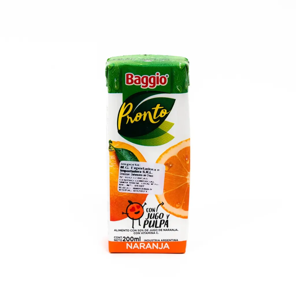 BAGGIO PRONTO NARANJA 200ML