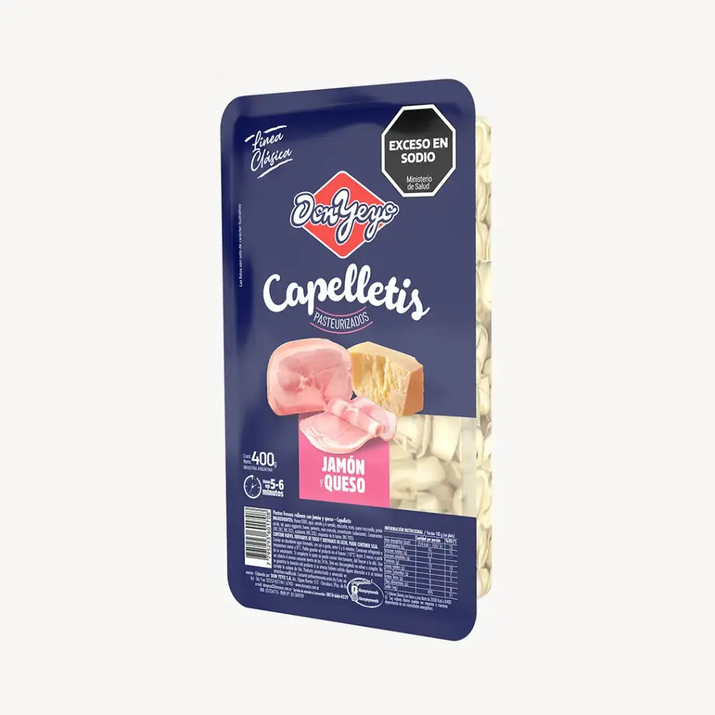 CAPPELETTIS DE JAMON Y QUESO DON YEYO 400GRS