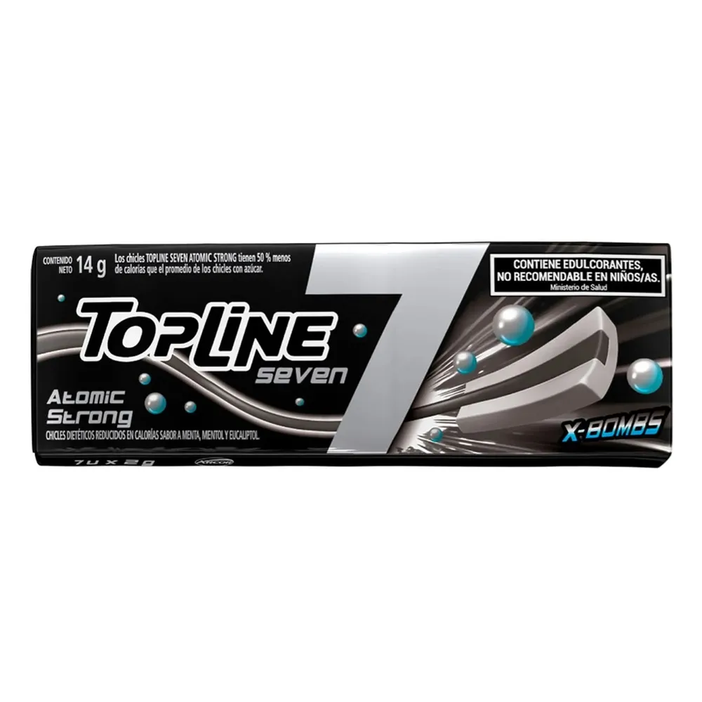 CHICLE TOPLINE SEVEN ATOMIC STRONG 14GR