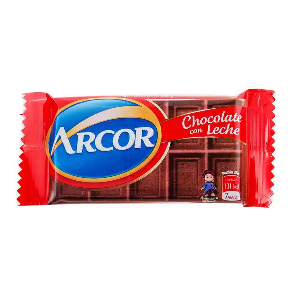 CHOCOLATE ARCOR CON LECHE 25GR