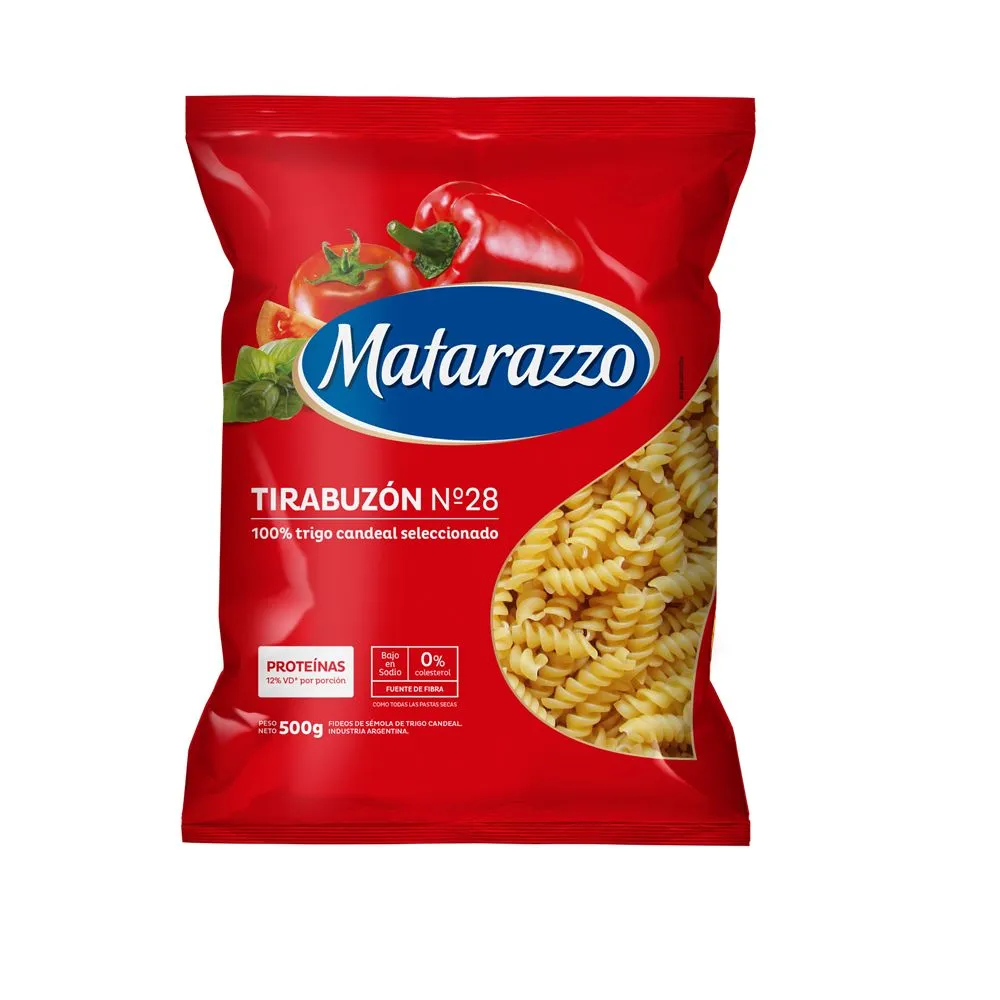 FIDEOS MATARAZZO TIRABUZON N28 500GR