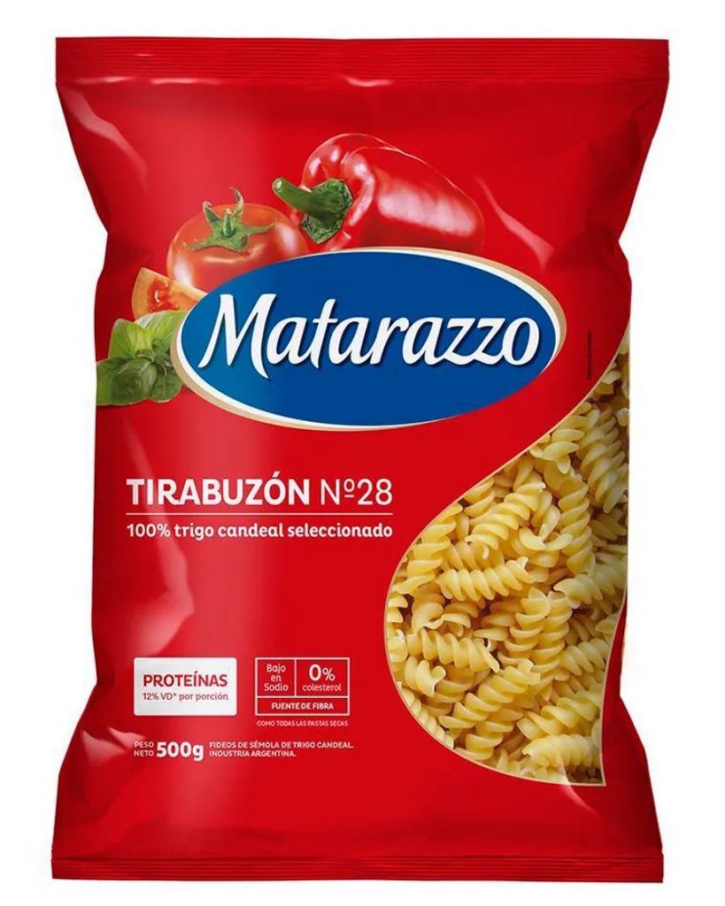 FIDEOS MATARAZZO TIRABUZON N28 500GR