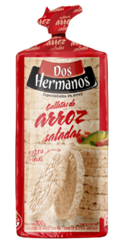 GALLETAS DE ARROZ DOS HERMANOS CON SAL 100GR
