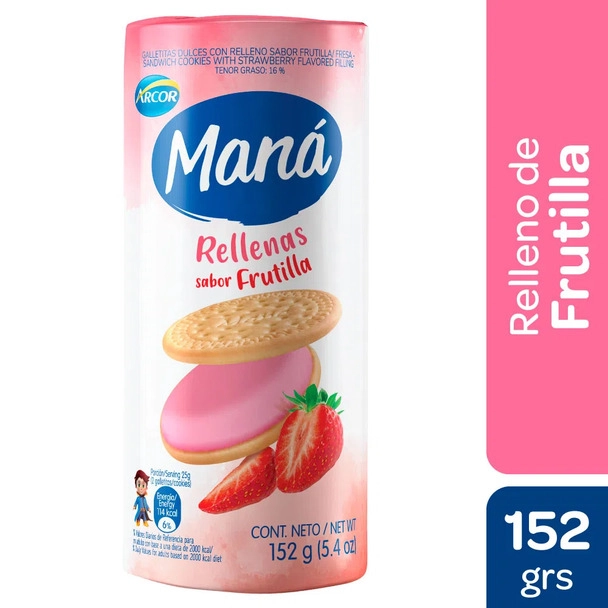 GALLETITAS MANA RELLENAS FRUTILLA 165GR