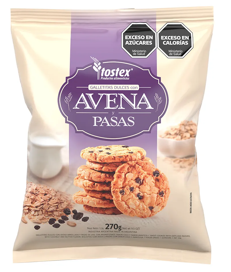 GALLETITAS TOSTEX AVENA Y PASAS 270GR