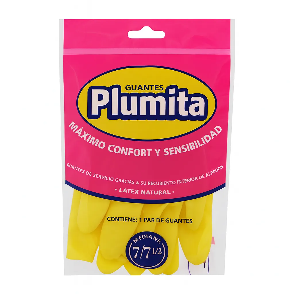 GUANTES DE LATEX PLUMITA MEDIANO